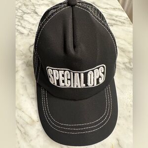 Special Ops Black Trucker Hat - White Embroidered Logo men’s
